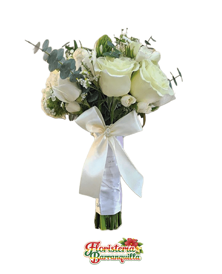 Bouquet tropical para boda en Barranquilla.
