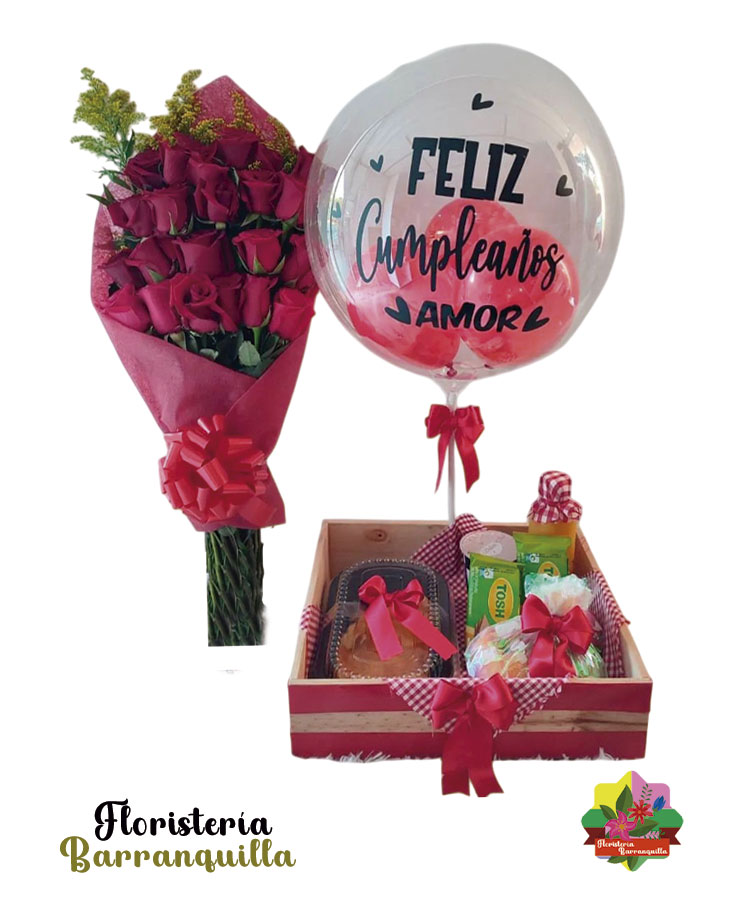 Ramo de rosas con desayuno sorpresa