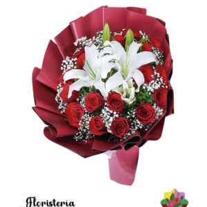 Ramo de rosas con lirios