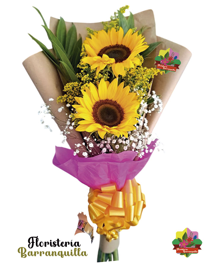 Ramos de flores sencillos con girasoles